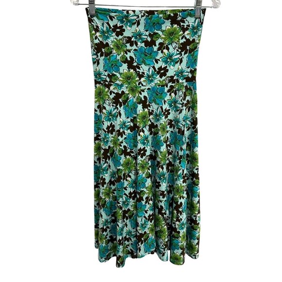 Lapis Floral Print Midi Skirt Multicolor Green Blue Flowers Sz Small - Picture 1 of 8